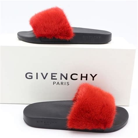 givenchy mink fur slides 38|givenchy sandals.